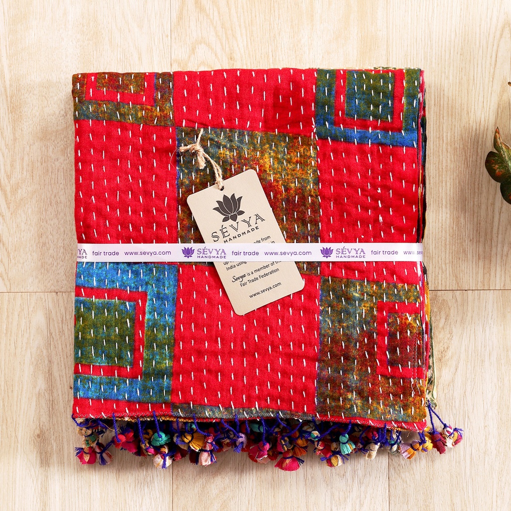 Assorted Cotton Kantha Scarf