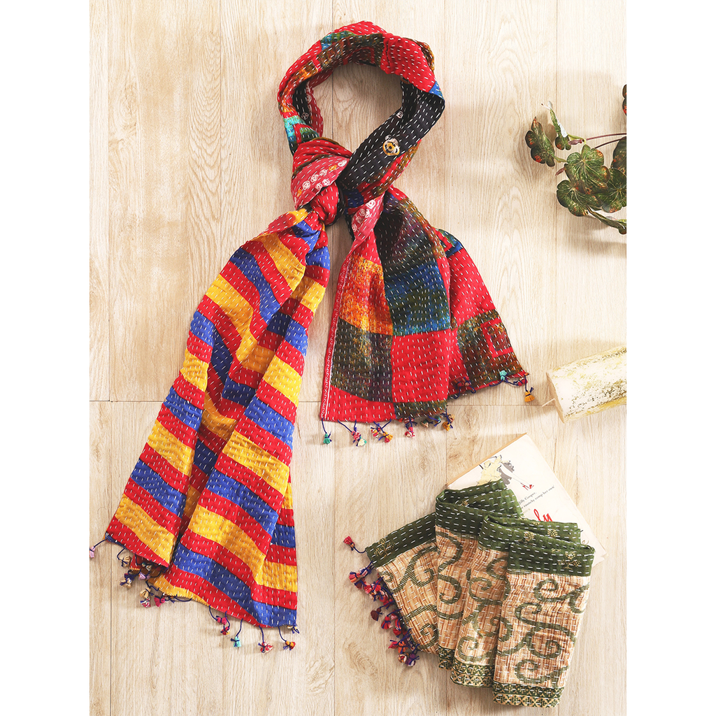 Assorted Cotton Kantha Scarf