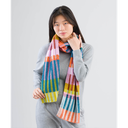 Mosaic Stripe Knit Scarf - Rust Lilac