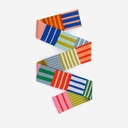 Patchwork Stripe Skinny Scarf - Rainbow