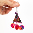 ​Hmong Embroidered Pom Pom Key Charm