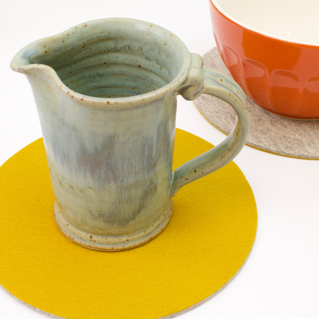 Multi Colored Trivet 8" - Merino Wool Felt - Set of 2