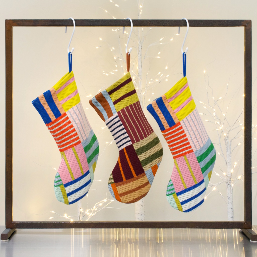 Patchwork Stripe Holiday Stocking