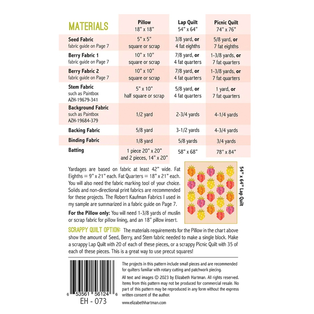 Berry Season Quilt Pattern, Elizabeth Hartman