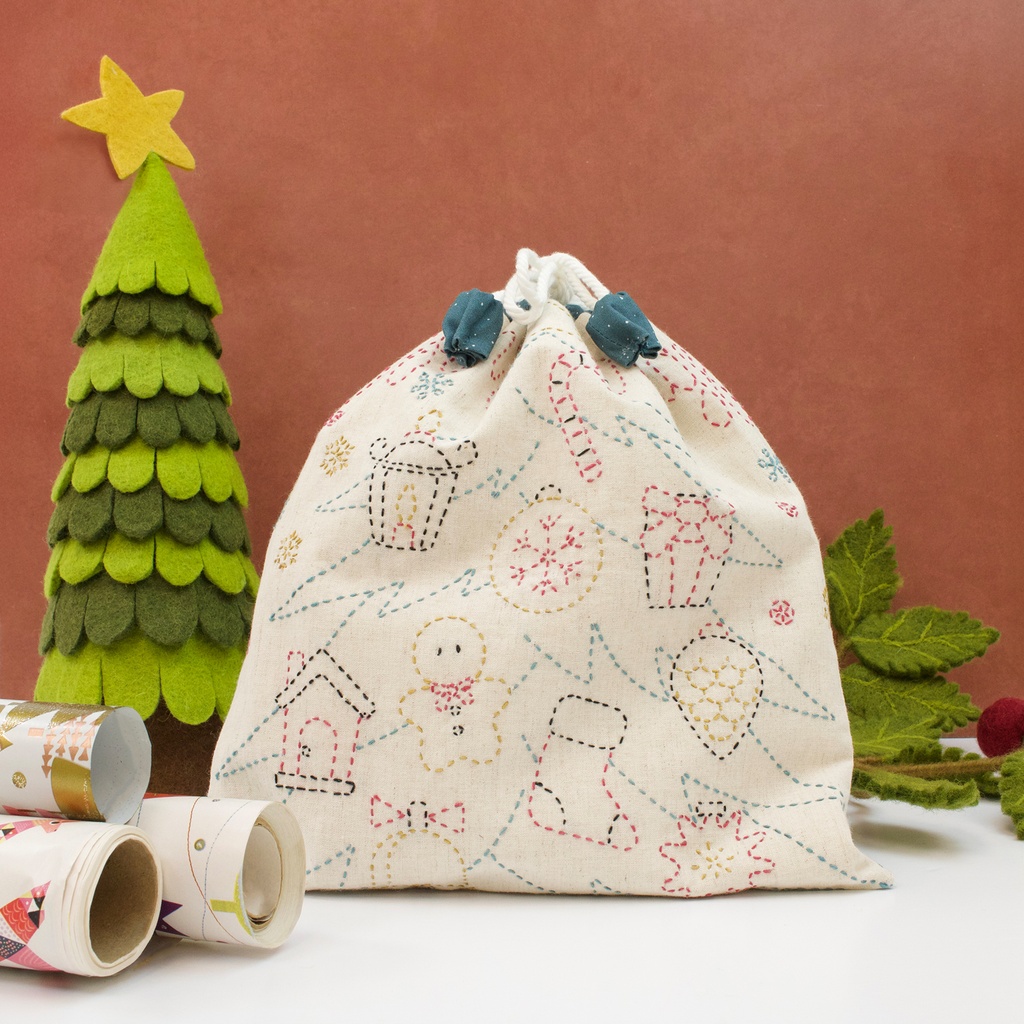 2 Tulips Project Pouch + Pattern, Holiday Edition