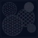 MIXED PATTERN, SASHIKO CLOTH, INDIGO