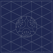 UME MON, SASHIKO CLOTH, INDIGO