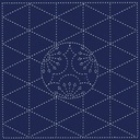 UME MON, SASHIKO CLOTH, INDIGO