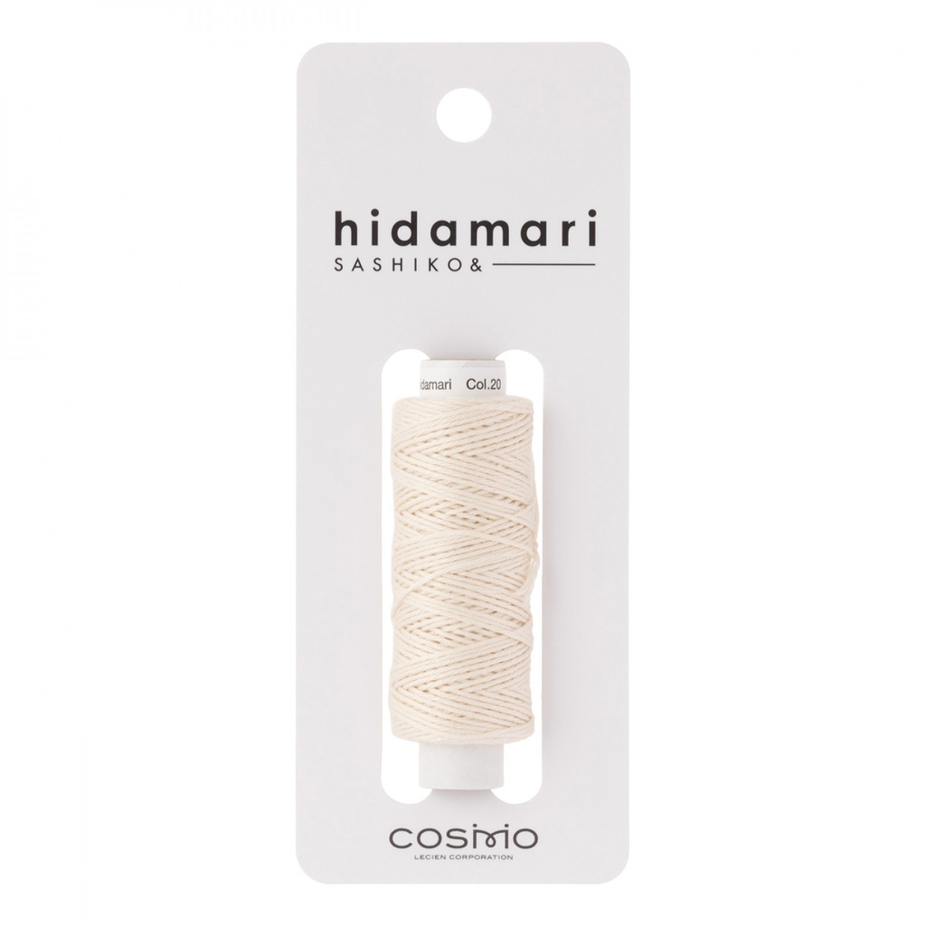White, Hidamari Sashiko Thread, 30m Spool