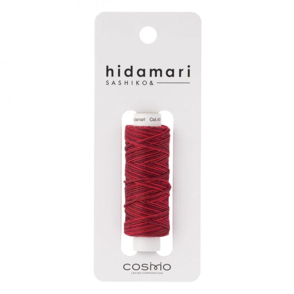 [H89-401] Cranberry Red, Hidamari Sashiko Thread, 30m Spool