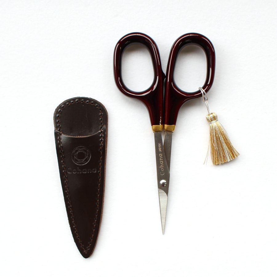 [NOT_45-139] Cohana, Fine Scissors with Gold Lacquer, Burnt Sienna
