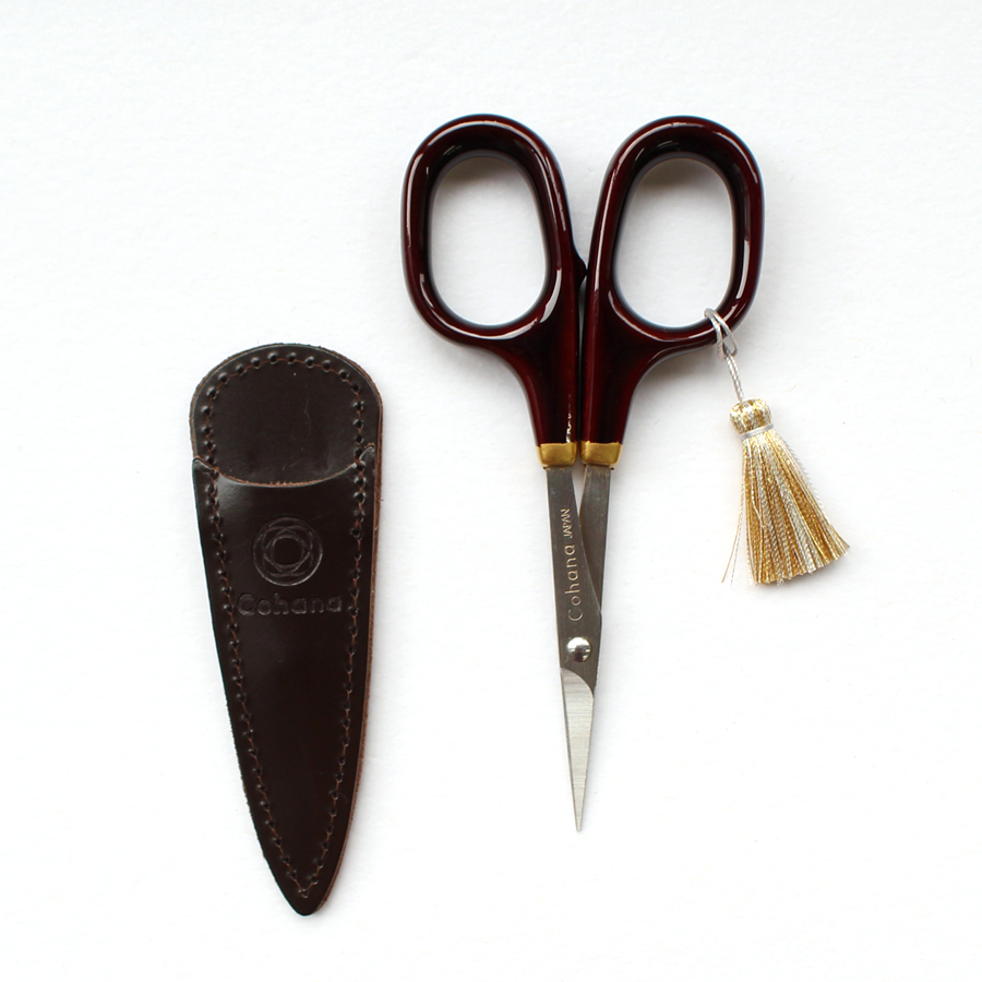 Cohana, Fine Scissors with Gold Lacquer, Burnt Sienna
