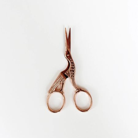 Small Rose Gold Crane Scissors