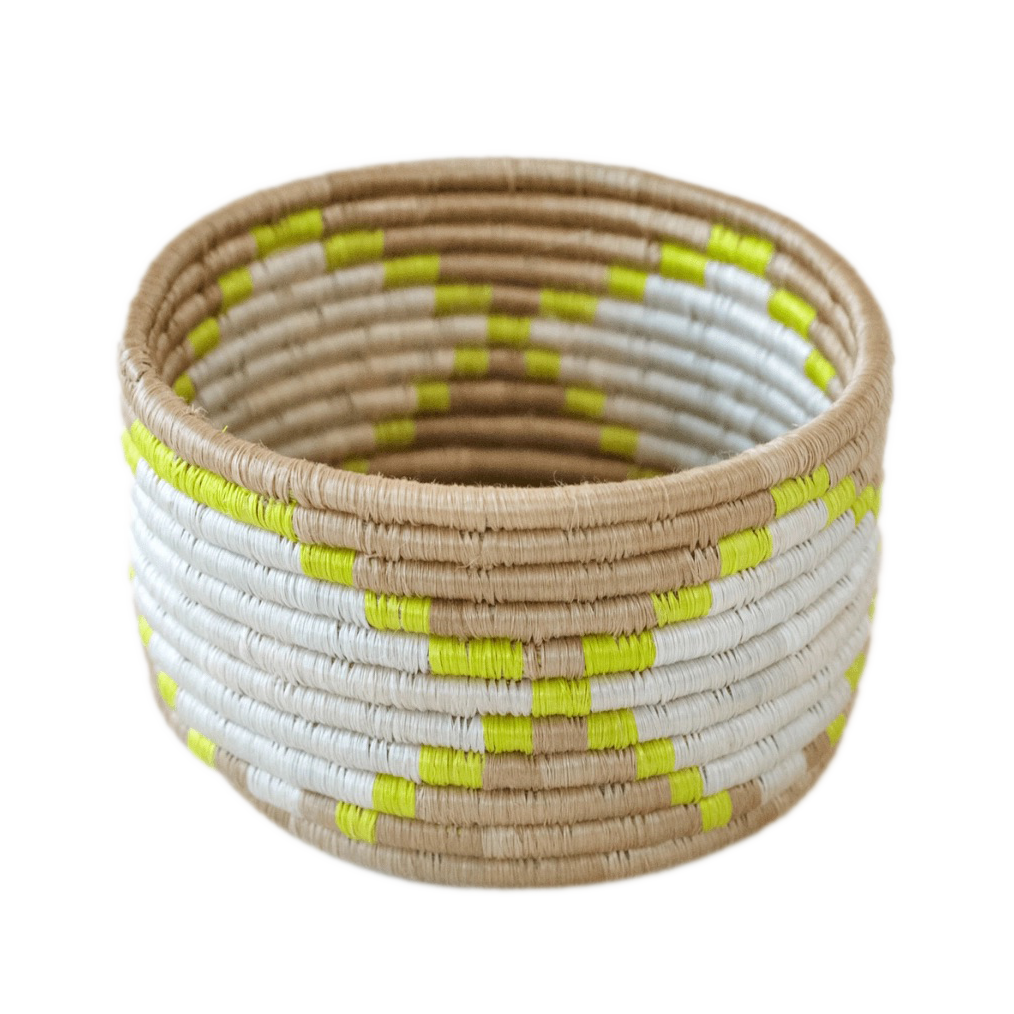 Woven Trinket Basket Neon