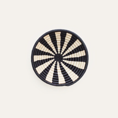 Mini Stripes Raffia Plateau Basket