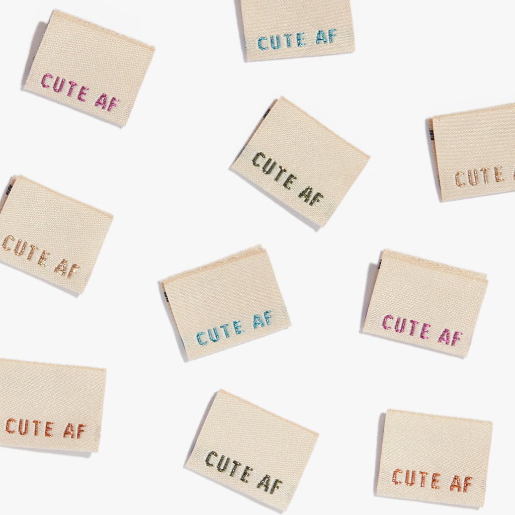 ​"Cute AF" Woven Labels, 10pk