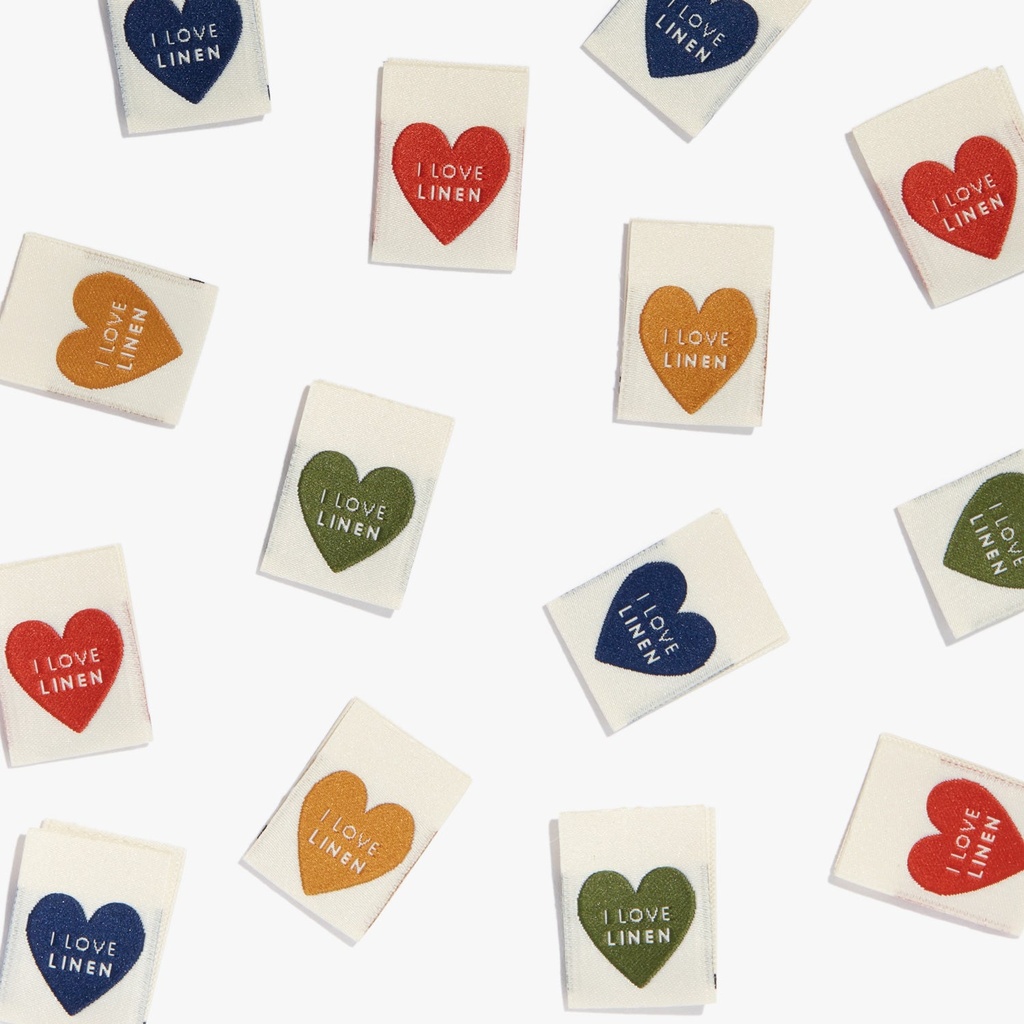 [KMWL-S24-ILL] "I Love Linen" Woven Labels, 8pk