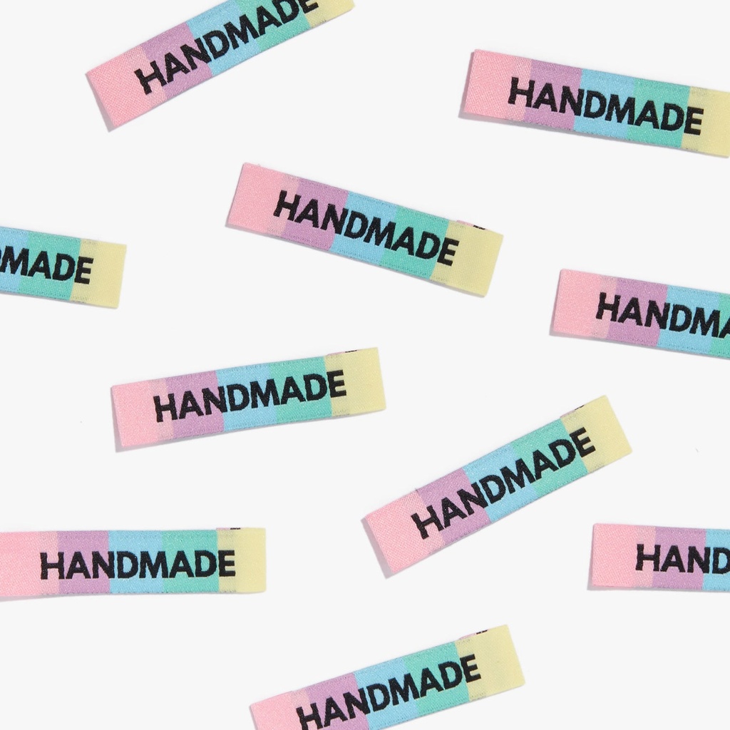 "Handmade" Woven Labels, 8pk