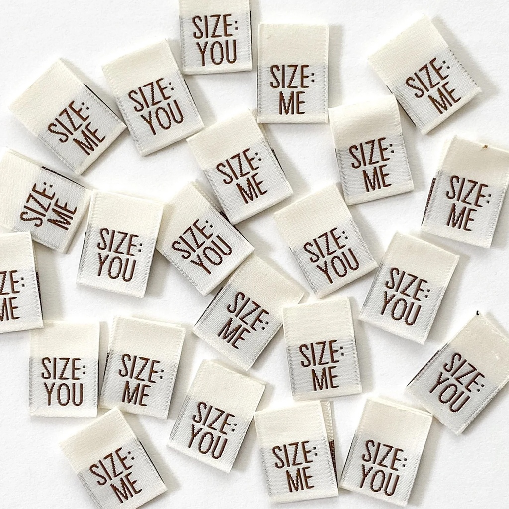 [KMWL-S9-SMY] "Size: Me/You" Woven Labels, 8pk