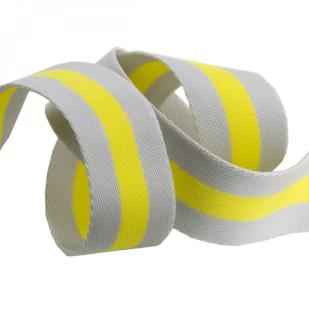1- 1/2" Webbing - Grey and Yellow