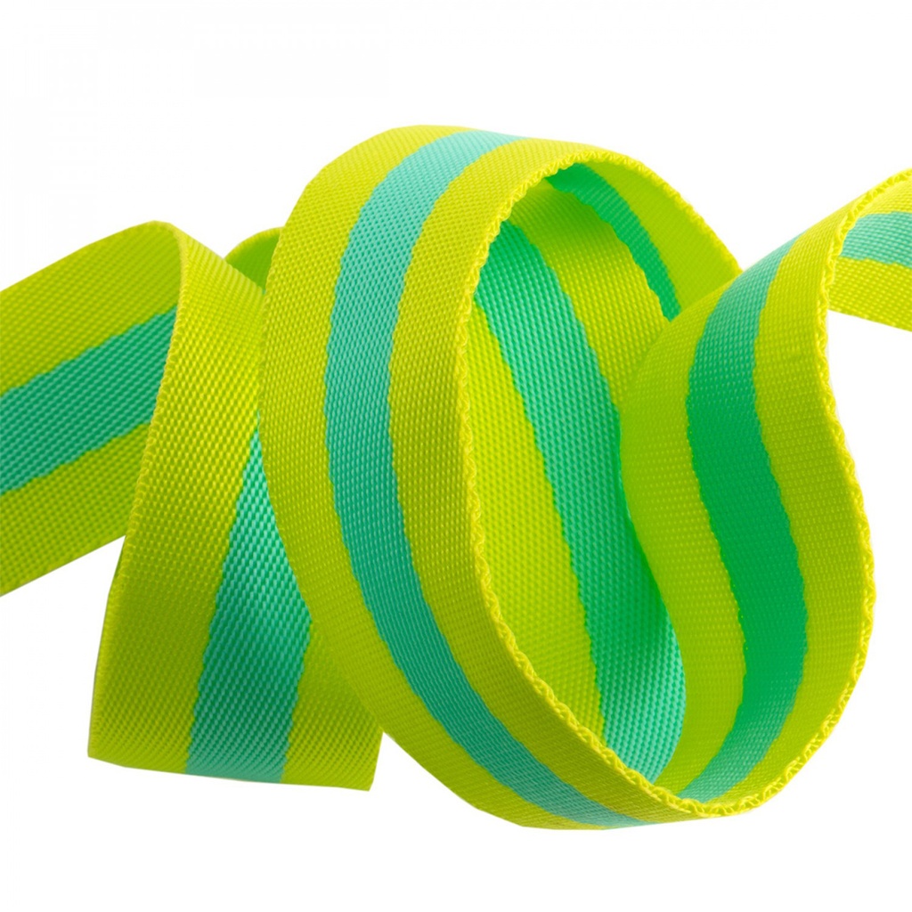 1- 1/2" Webbing - Lime and Turquoise