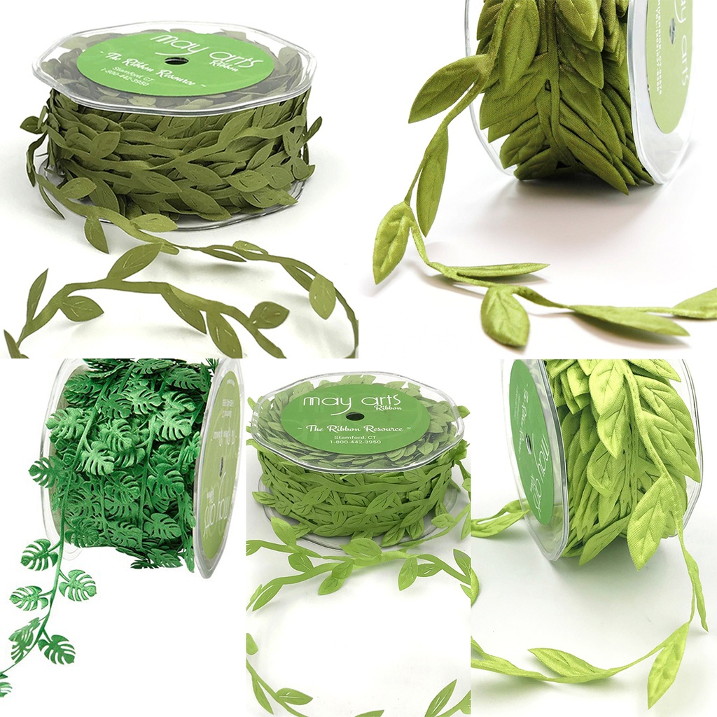 [RBYD_EX-06] Ribbon Yardage - Leaves (Small Tropical Leaves)