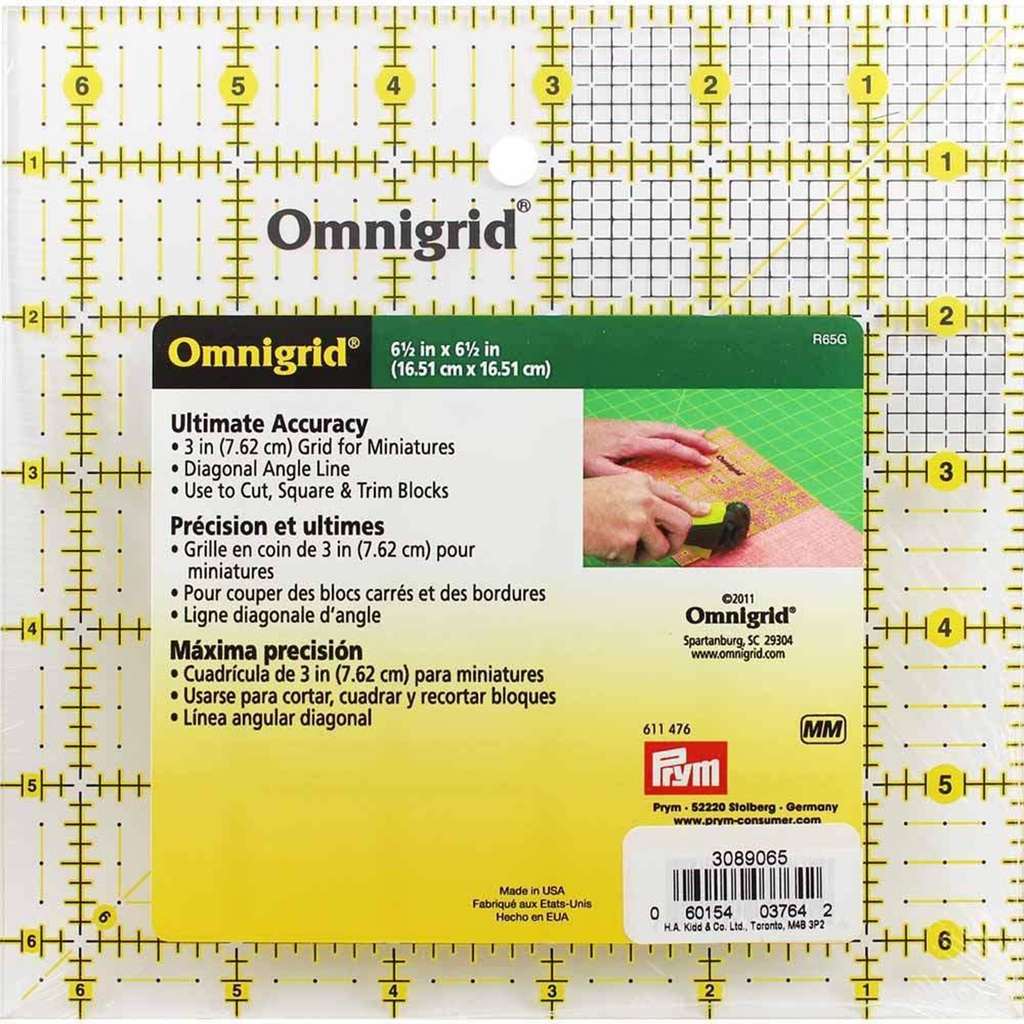[NOT_0217] Omnigrid Ruler 6-1/2" x 6-1/2"