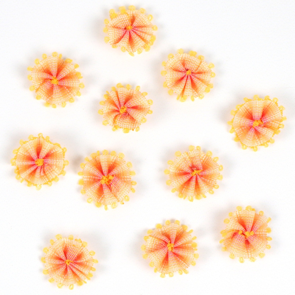 Warm Yellow, 10 Pack, 9/16" Ombre Ribbon Flowers