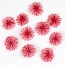 Red, 10 Pack, 9/16" Ombre Ribbon Flowers