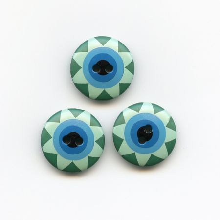 Kaffe Fassett, 15mm Star Flower - Green & Blue Button Pack