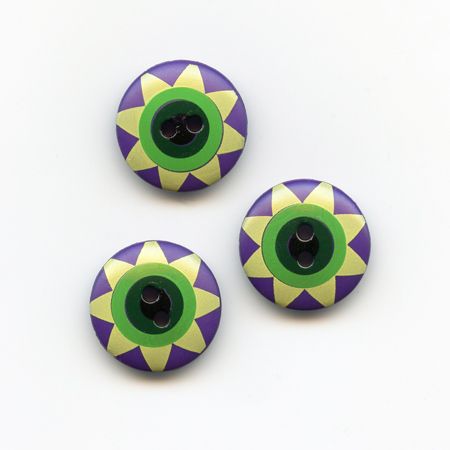 Kaffe Fassett, 15mm Star Flower - Purple & Green Button Pack
