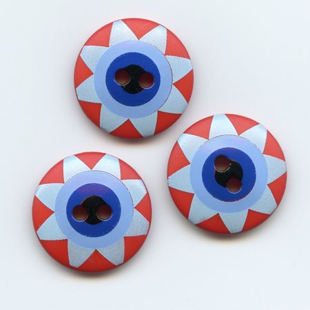 Kaffe Fassett, 20mm Star Flower - Orange & Blue Button Pack