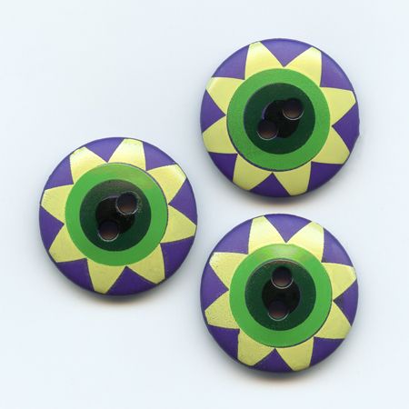 Kaffe Fassett, 20mm Star Flower - Purple & Green Button Pack