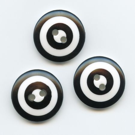 Kaffe Fassett, 20mm Target - Black & White Button Pack