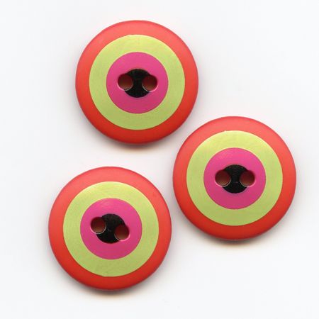 Kaffe Fassett, 20mm Target - Orange, Lime, Pink Button Pack