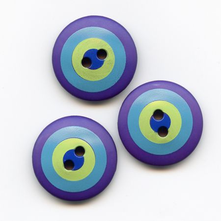 Kaffe Fassett, 20mm Target - Purple, Teal, Lime Button Pack