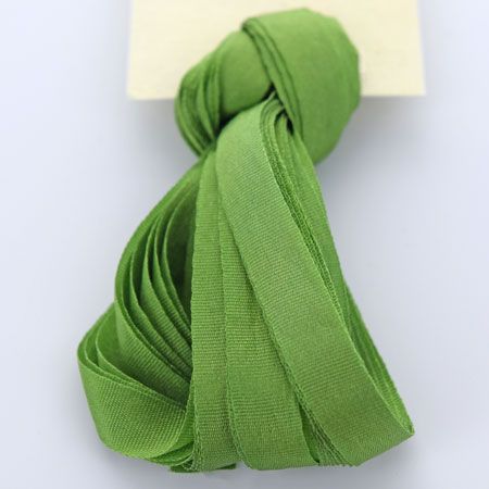 7mm Silk Ribbon - Tourmaline Green