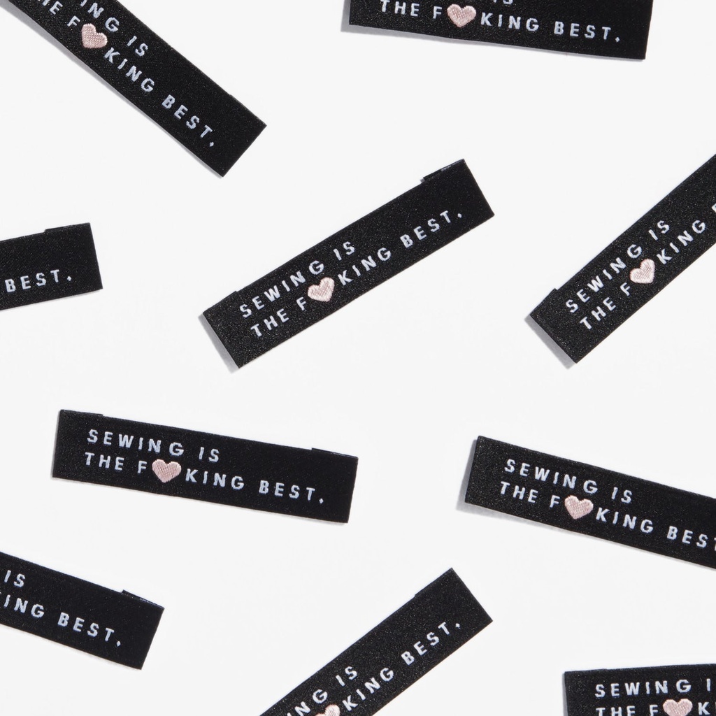 "Sewing Is The F*king Best" Woven Labels, 8pk