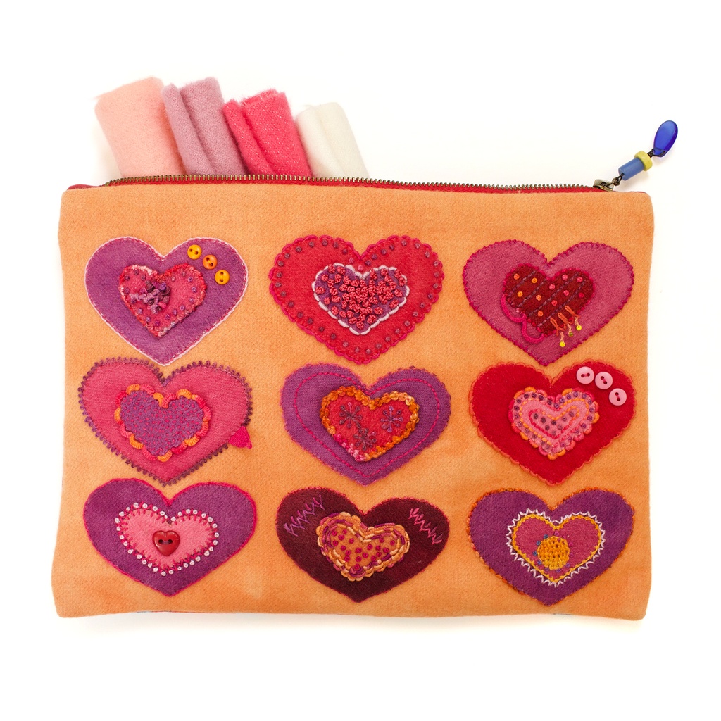 [KT_4860-1] Heart to Heart Zippered Bag (Kit & Free Pattern)