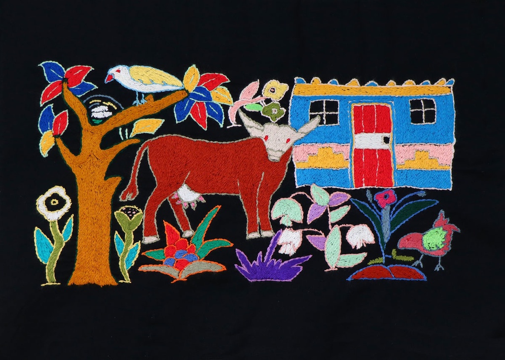 Embroidered Art Cloth Oblong, #349