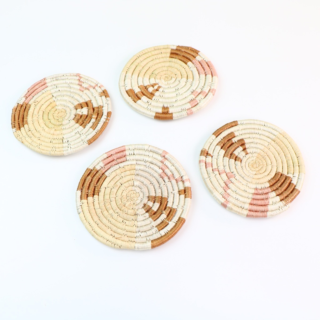 ​​​​​White Abstract Coasters, Set of 4