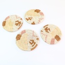 [RPC148S] White Abstract Coasters, Set of 4