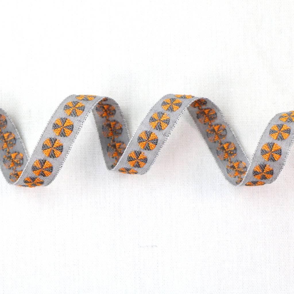 Ribbon Yardage - Circus Balls on Grey