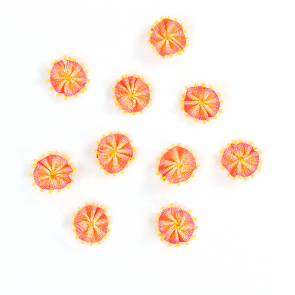 [APQ_ORF-7] Strawflower, 10 Pack, 9/16" Ombre Ribbon Flowers