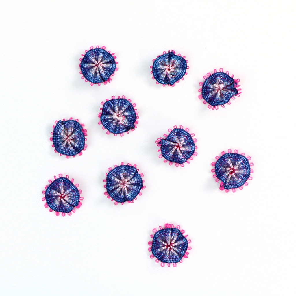 [APQ_ORF-9] Anemone, 10 Pack, 9/16" Ombre Ribbon Flowers