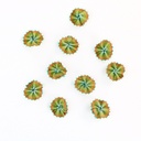 Pineapple Weed, 10 Pack, 9/16" Ombre Ribbon Flowers