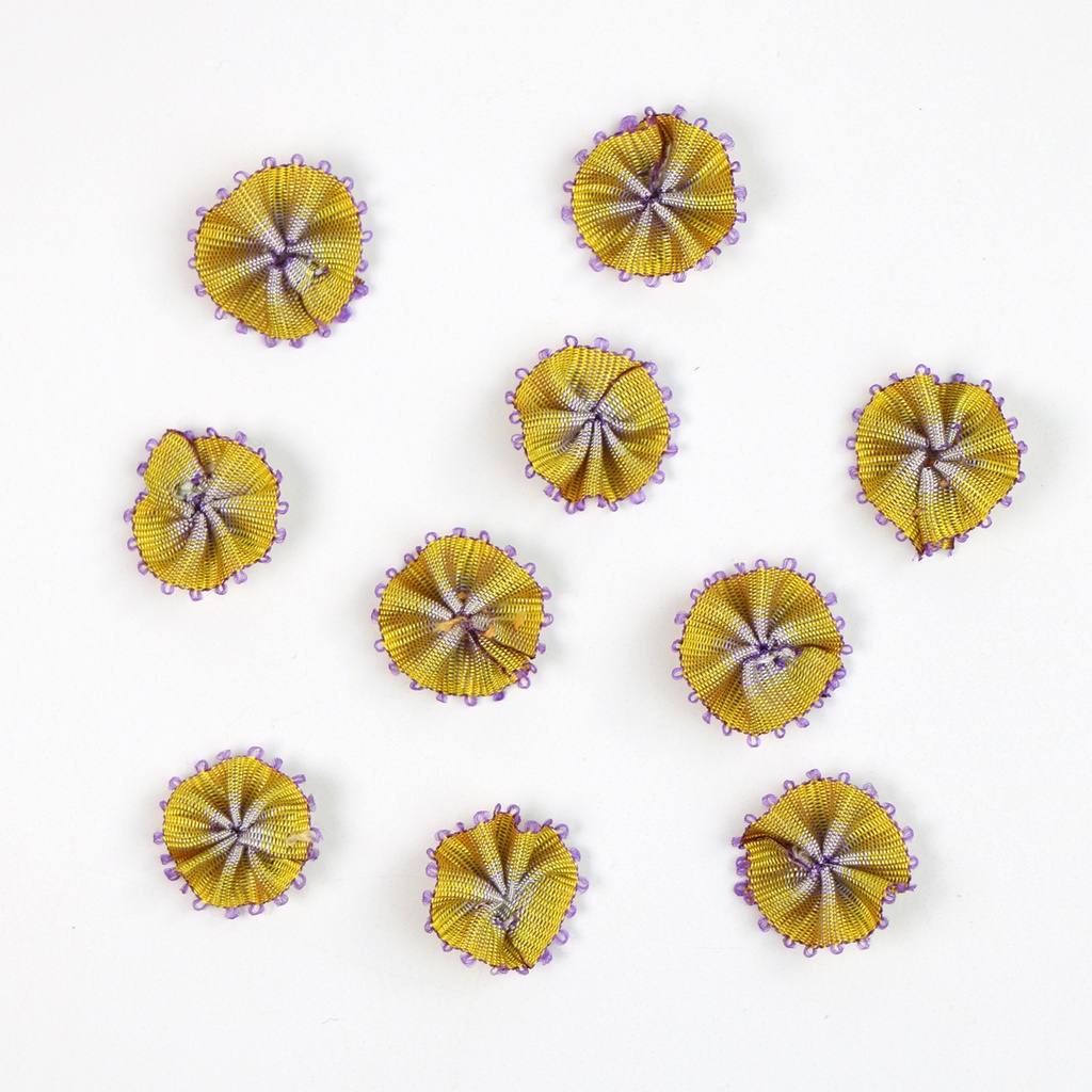 [APQ_ORF-17] Bear's Ear, 10 Pack, 9/16" Ombre Ribbon Flowers