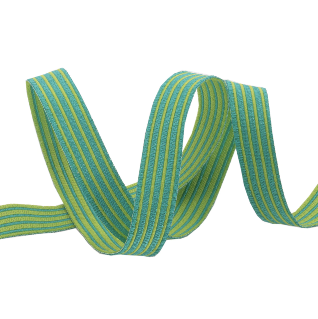 [TK-106S-10-11] Ribbon Yardage - Reversible Stripes Songbird (3/8")