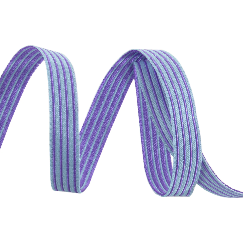 [TK-106S-10-13] Ribbon Yardage - Reversible Stripes Misty (3/8")