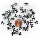 10mm Daisy Sequins, Silver with Black Stripes